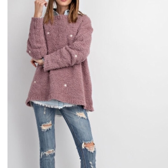 Mauve Stars Berber pullover sweater - Picture 6 of 8